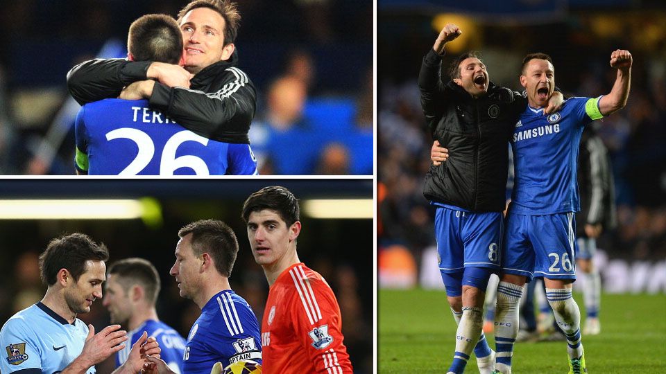 Suasana kebersamaan John Terry dan Frank Lampard. Copyright: &copy; Getty Images