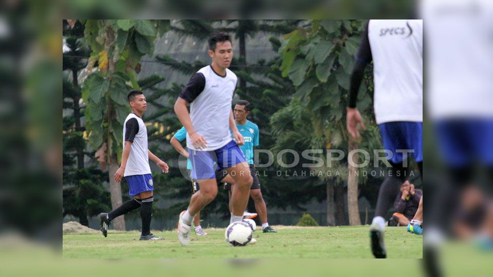 Ryuji Utomo ketika sedang mengikuti sesi latihan. Copyright: © Ian Setiawan/INDOSPORT