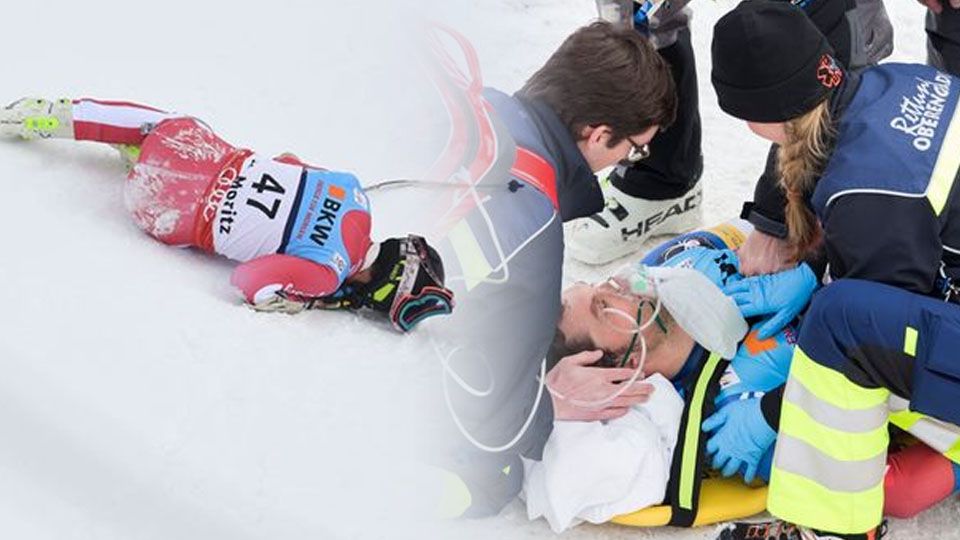 Pembalap Ski asal Monaco, Olivier Jenot mengalami kecelakaan di Kejuaraan dunia Ski FIS Alpine 2017. Copyright: © mirror.co.uk