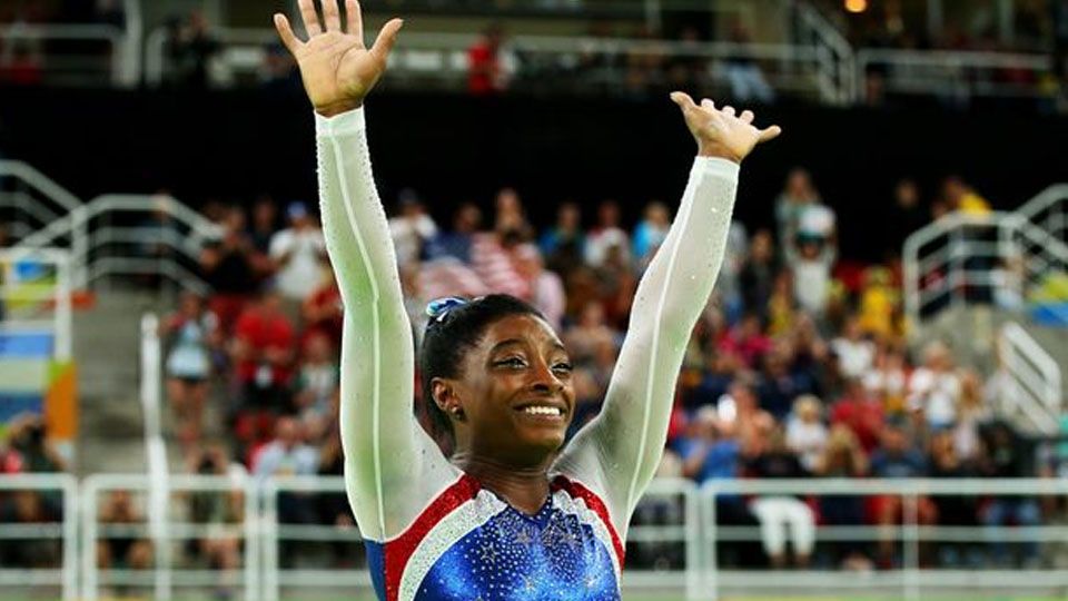 Pesenam Amerika Serikat, Simone Biles. Copyright: © mirror.co.uk