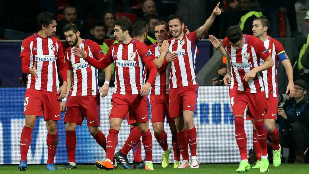Selebrasi Atletico Madrid di kandang Leverkusen Copyright: &copy; Sky Sports