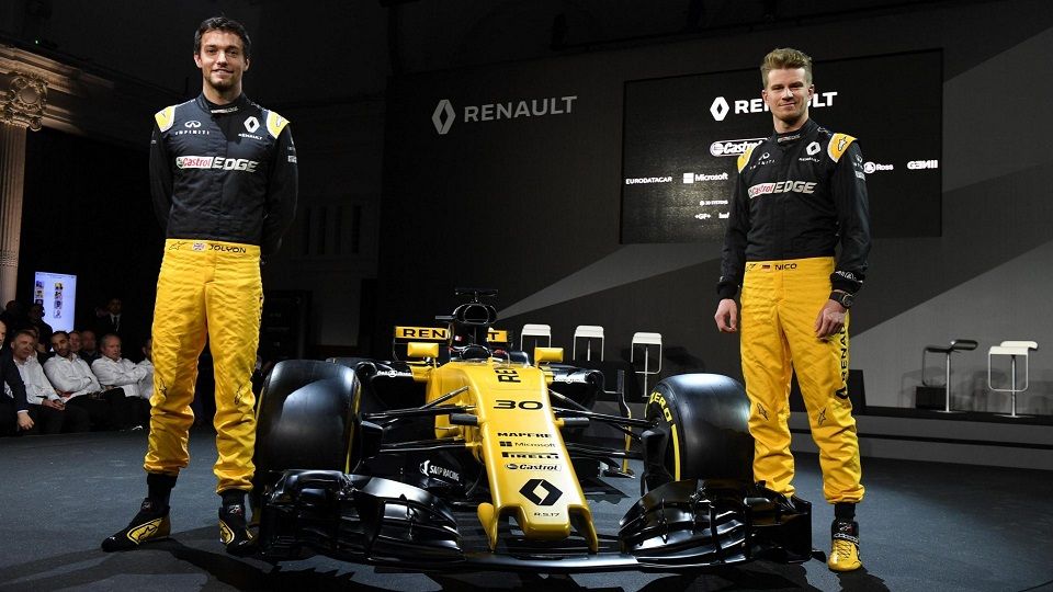 Kedua pembalap Renault, Jolyon Palmer dan Nico Hulkenberg. Copyright: © Formula1.com
