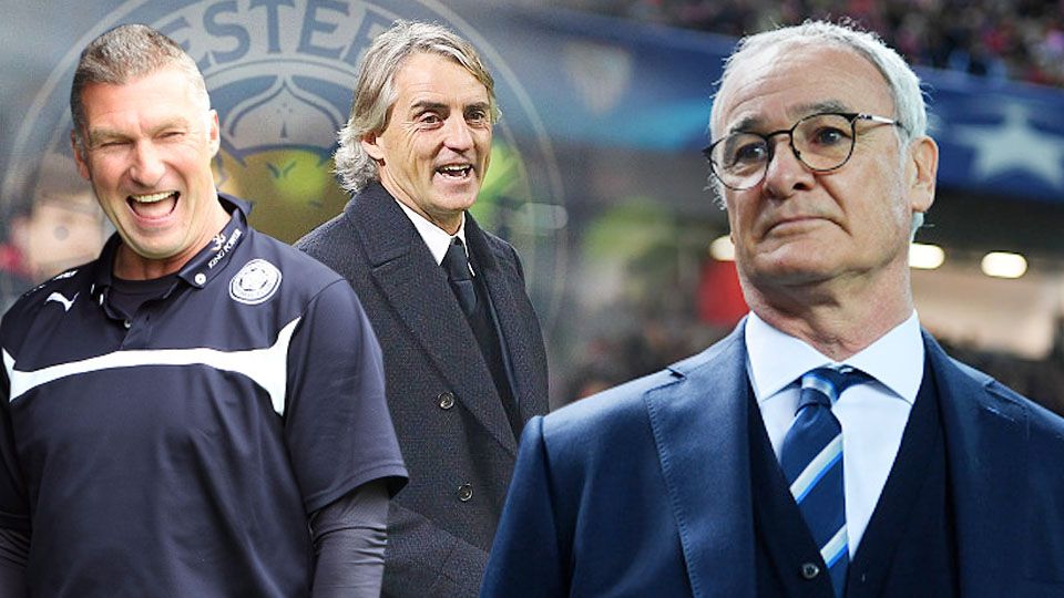 Roberto Mancini dan Nigel Pearson calon pengganti Claudio Ranieri sebagai pelatih Leicester City. Copyright: © Grafis: Eli Suhaeli/INDOSPORT/Getty Images