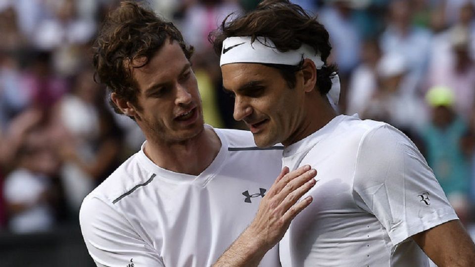 Andy Murray dan Roger Federer. Copyright: © Sky Sports