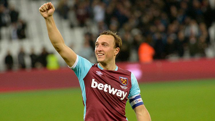 Gelandang serang dan kapten West Ham United, Mark Noble,. Copyright: © Arfa Griffiths/West Ham United via Getty Images