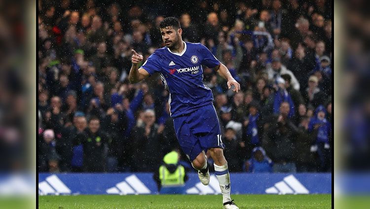 Penyerang Chelsea, Diego Costa sedang melakukan selebrasi. Copyright: © Bryn Lennon/Getty Images