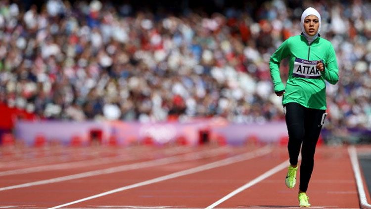 Salah satu atlet Arab Saudi, Sarah Attar. Copyright: © Streeter Lecka/Getty Images