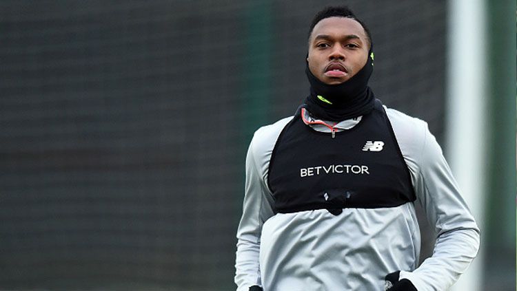 Penyerang Liverpool, Daniel Sturridge sedang fokus latihan di Melwood. Copyright: &copy; John Powell/Liverpool FC