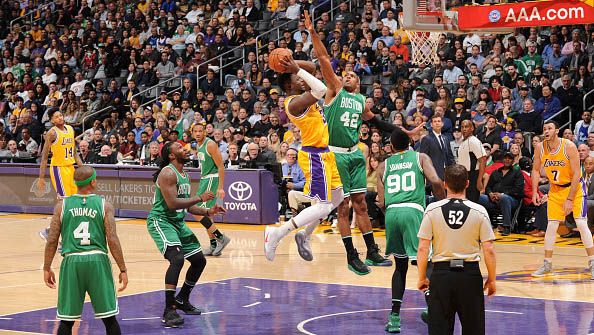 Boston Celtics vs Los Angeles Lakers. Copyright: © Andrew D. Bernstein/NBAE via Getty Images