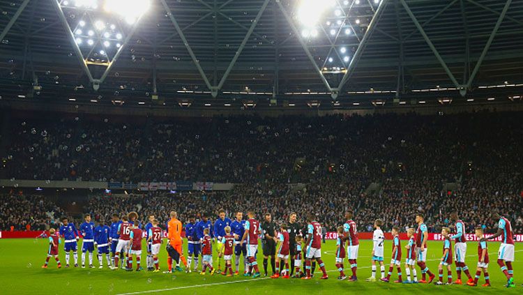 Suasana pertandingan West Ham United melawan Chelsea. Copyright: © Nick Potts/PA Images/Getty Images