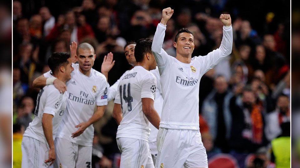 Real Madrid saat melawan Wolfsburg dalam pertandingan Liga Champions babak 8 besar. Copyright: &copy; Gusoccer