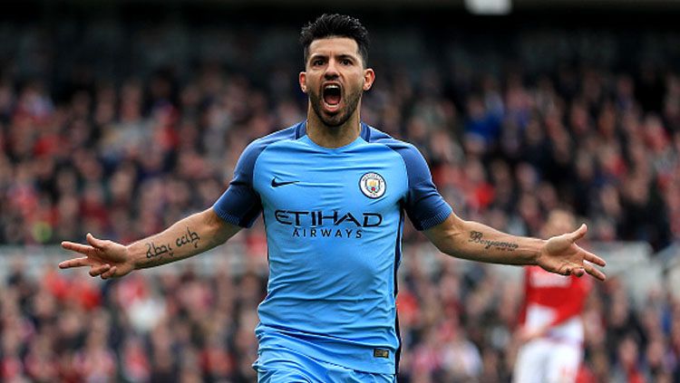 Sergio Aguero, striker Man City. Copyright: © Mike Egerton/PA Images via Getty Images