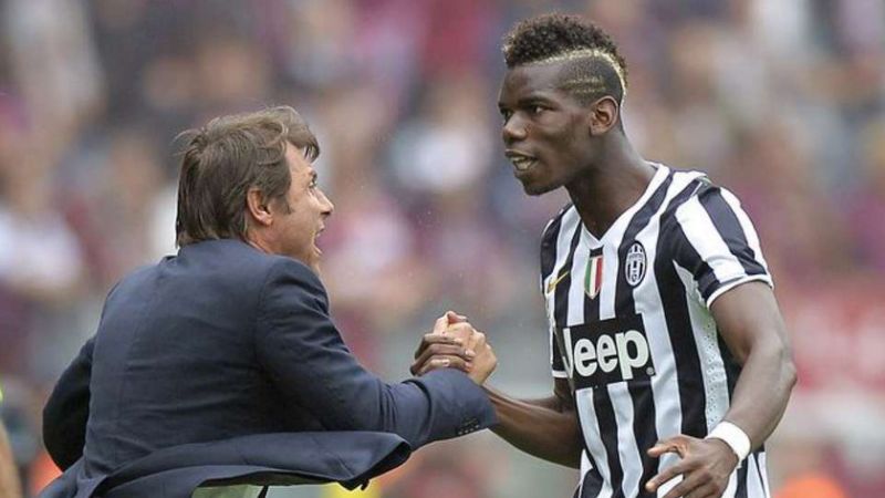 Conte dan Pogba saat masih di Juventus. Copyright: © Yahoo Sports