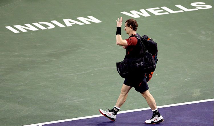 Andy Murray langsung angkat koper dari Indian Wells Masters. Copyright: © Matthew Stockman/Getty Images