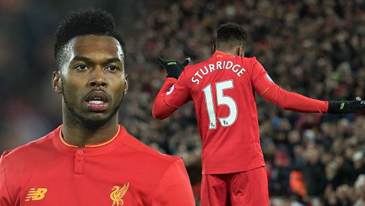 Daniel Sturridge dipertahankan Liverpool. Copyright: © PAUL ELLIS/AFP/Getty Images