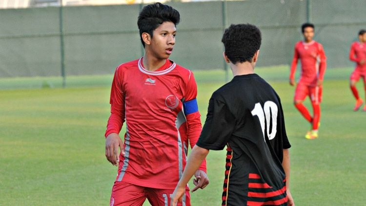 Khuwailid Mustafa Ibrahim (kiri) yang merupakan wonderkid Indonesia bermain di Qatar. Copyright: © harianrakyataceh