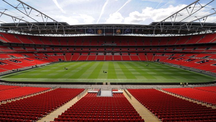 Wembley Stadium (Inggris) bakal menjadi tempat final Liga Champions 2023/24. Copyright: © UEFA via Getty Images
