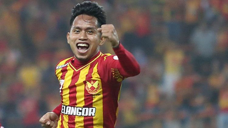 Selebrasi Andik Vermansah saat mencetak gol untuk Selangor FA. Copyright: © Selangor FA