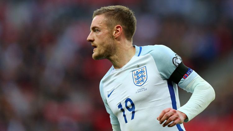 Pesepakbola Timnas Inggris, Jamie Vardy. Copyright: &copy; Catherine Ivill - AMA/Getty Images