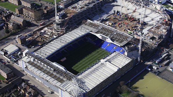Proses proyek pembangunan stadion baru Tottenham Hotspur tampak dari atas. Copyright: &copy; Tottenham Hotspur FC / Contributor / Getty Images