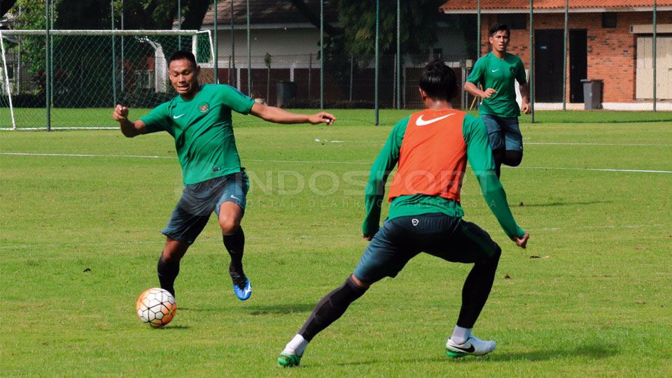 Latihan Timnas U-22 di Lapangan SPH Karawaci, Tangerang, Sabtu (01/04/17). Copyright: © Petrus Manus DaYerimon/Indosport
