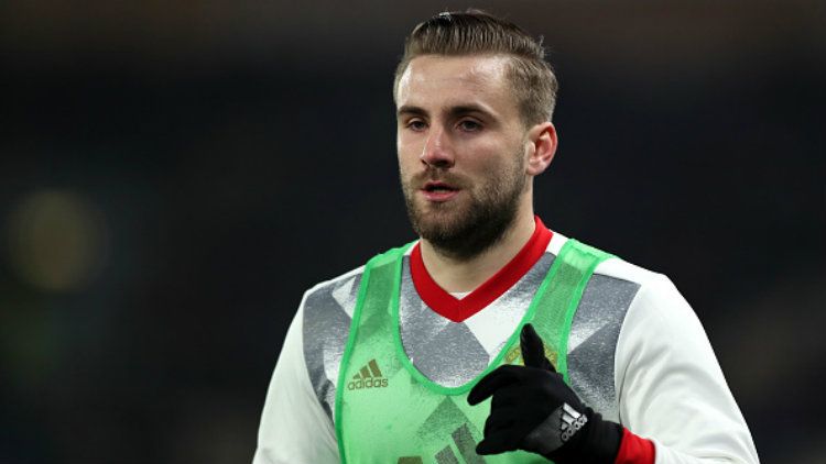 Bek kiri Manchester United, Luke Shaw. Copyright: © Matthew Ashton - AMA/Getty Images