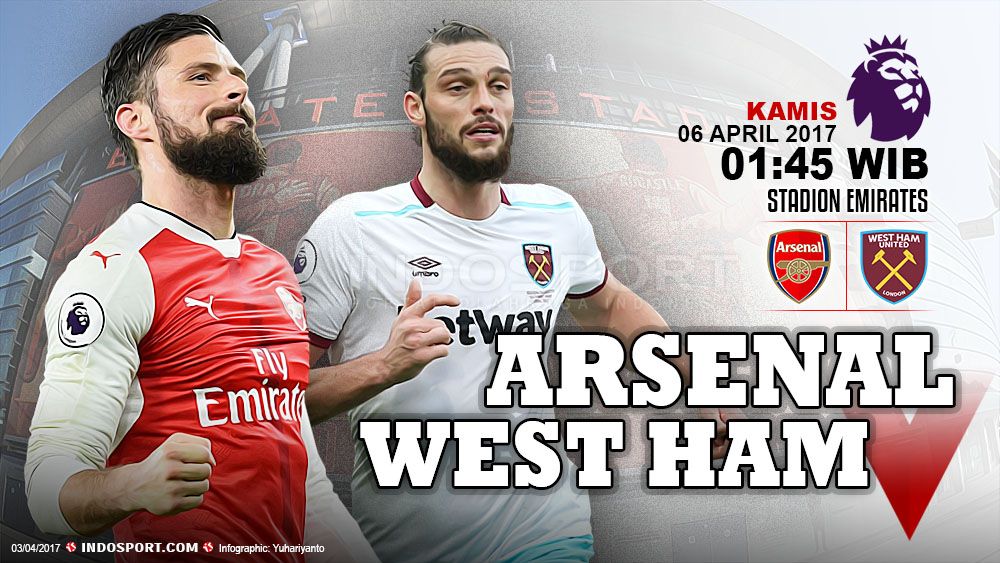 Prediksi Arsenal vs West Ham United. Copyright: &copy; Indosport/Getty Images