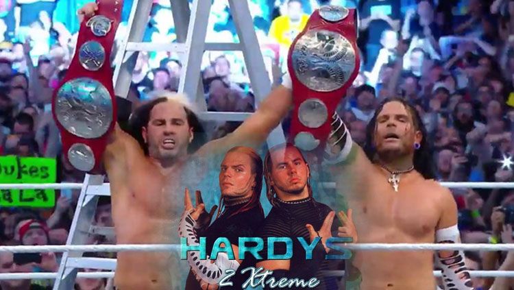 Jeff Hardy dan Matt Hardy. Copyright: © Twitter WWE WrestleMania‏