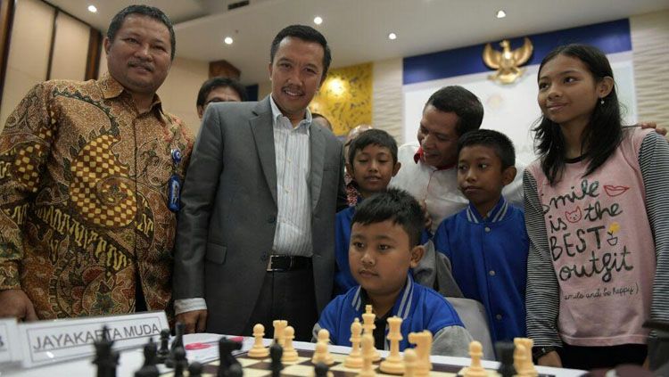 Menpora, Imam Nahrawi di acara pembukaan Kejuaraan Catur Beregu Nasional dalam rangka Taspen Anniversary Cup XII 2017 di Gedung Taspen, Jakarta. Copyright: &copy; Info Kemenpora