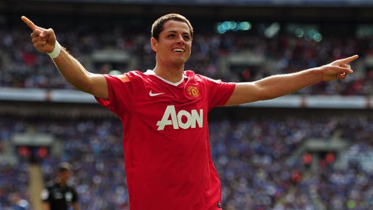 LA Galaxy dikabarkan sepakat mengontrak Javier ‘Chicharito’ Hernandez, eks Manchester United, selama 3 tahun untuk bermain di MLS. Copyright: © Laurence Griffiths/Getty Images