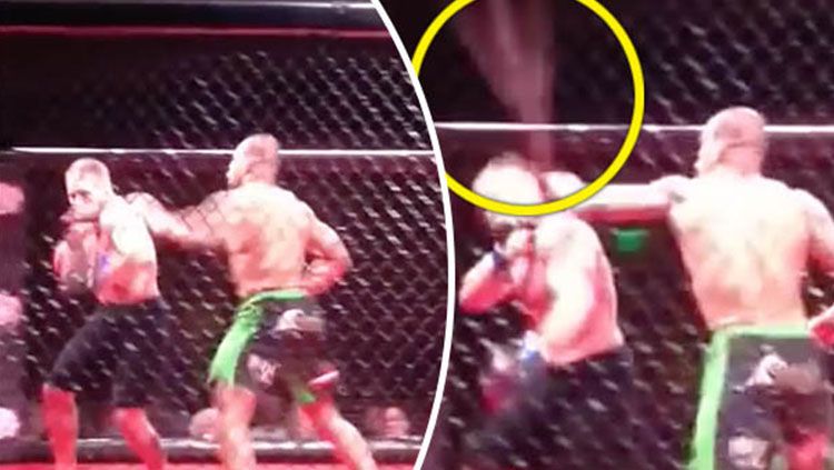 Semburan darah yang keluar dari kuping seorang petarung MMA. Copyright: &copy; Daily Star