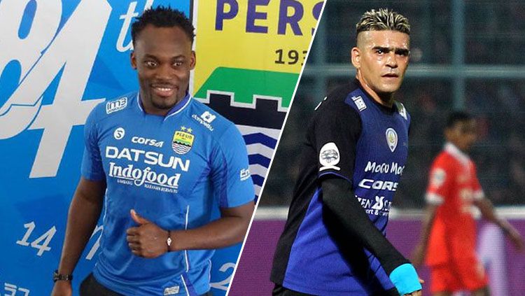 Michael Essien dan Cristian Gonzales. Copyright: &copy; Persib/TSC