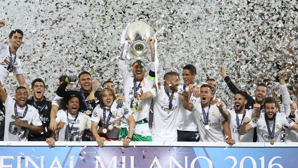 Real Madrid saat menjuarai Liga Champions 2015/16. Copyright: © Eurosport