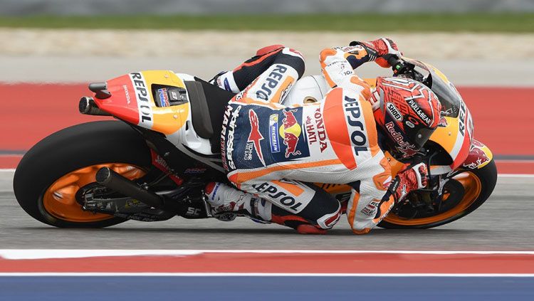 Marc Marquez ketika sedang menggeber motornya. Copyright: © @HRC_MotoGP