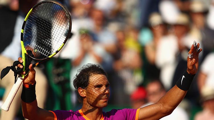 Rafael Nadal merayakan keberhasilannya meraih kemenangan, Copyright: © Clive Brunskill/Getty Images