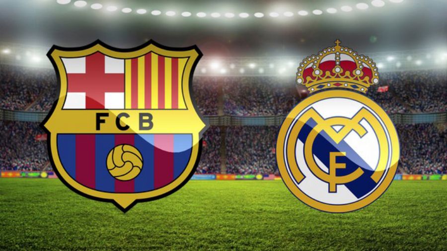 Logo Barcelona dan Real Madrid. Copyright: © elclasicolivestream
