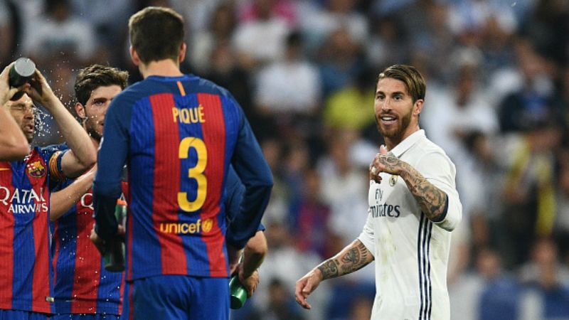 Sergio Ramos dan Gerard Pique. Copyright: &copy; David Ramos / Staff / Getty Images