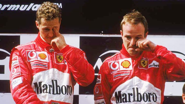 Michael Schumacher dan Rubens Barrichello di GP Austria 2002. Copyright: © en.espn.co.uk