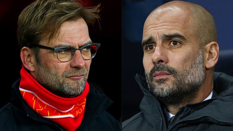 Jurgen Klopp dan Pep Guardiola. Copyright: © Michael Steele/Getty Images