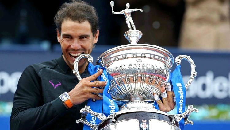 Rafael Nadal saat memenangkan Barcelona Terbuka 2017. Copyright: © Toni Albir/EPA