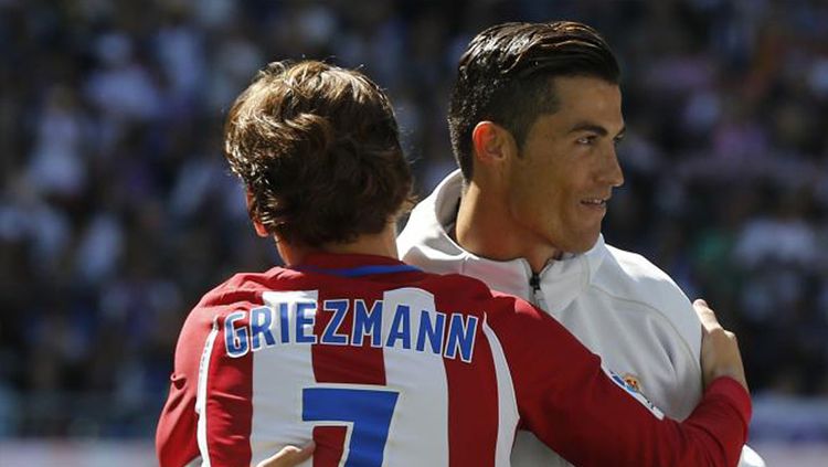 Antoine Griezmann dan Cristiano Ronaldo. Copyright: &copy; squawka