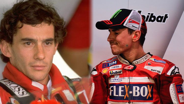 Jorge Lorenzo dan Ayrton Senna. Copyright: &copy; Pascal Rondeau/Allsport/Gaetano Piazzolla/Action Plus/Getty Images