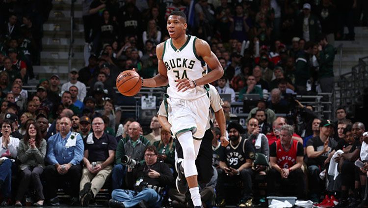 Bintang Milwaukee Bucks, Giannis Antetokounmpo. Copyright: © Nathaniel S. Butler/NBAE via Getty Images