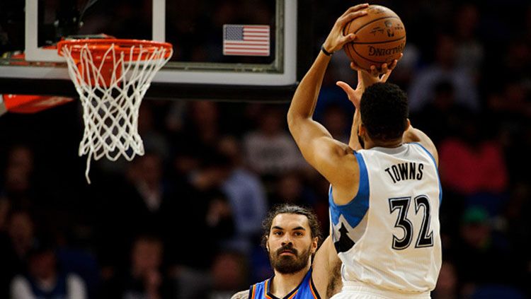 Bintang muda Minnesota Timberwolves, Karl-Anthony Towns. Copyright: © Hannah Foslien/Getty Images