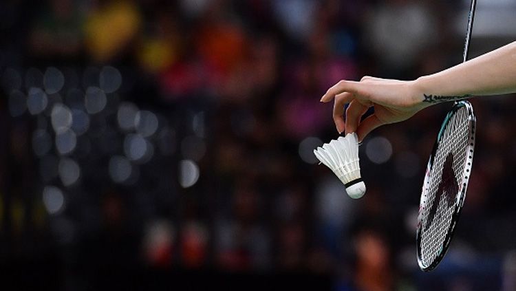 Ganda putri tuan rumah, Kim A-young/Kim So-jung, sedang digunjing badminton lovers saat otomatis tembus perempat final Korea Masters 2023 tanpa bermain. Copyright: © BEN STANSALL/AFP/Getty Images