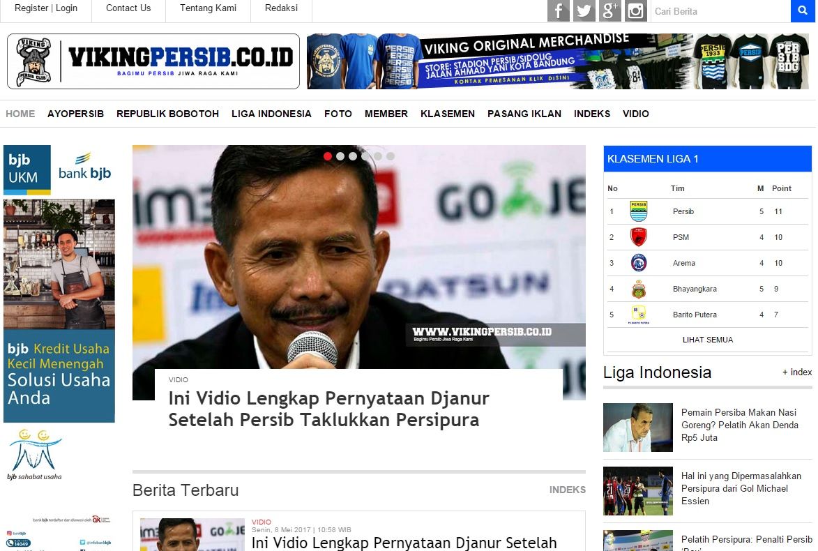 Tampilan halaman muka vikingpersib.co.id Copyright: © vikingpersib.co.id