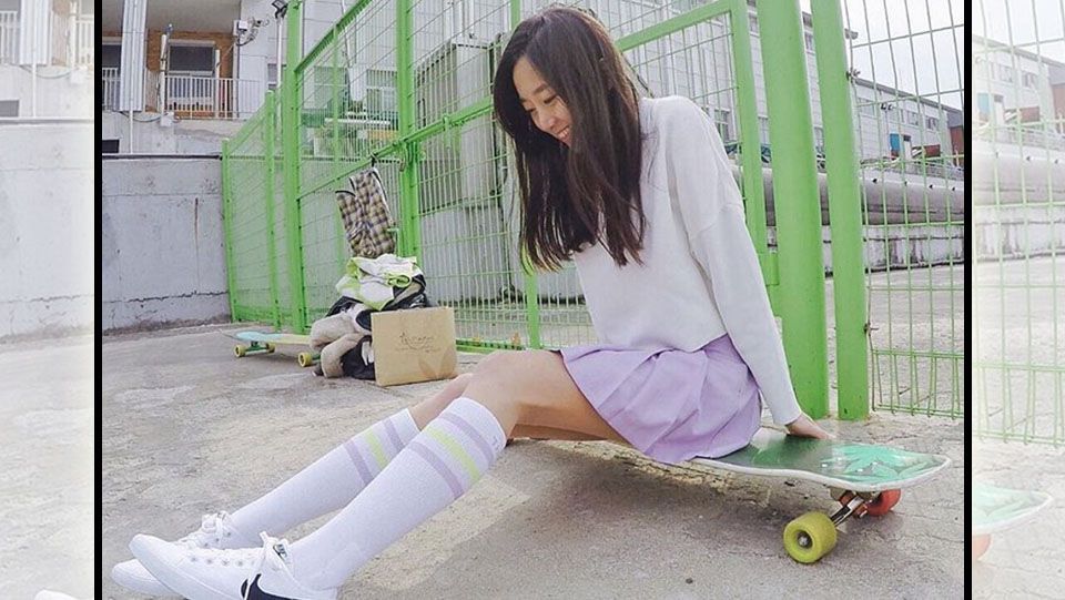 Pemain skateboard asal Korea Selatan, Ko Hyojoo. Copyright: © Instagran@Hyo Joo Ko