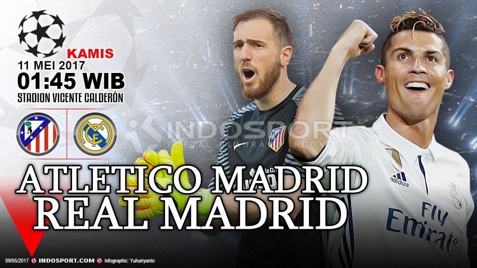 Atletico Madrid vs Real Madrid. Copyright: &copy; Grafis:Yanto/Indosport/Getty Images