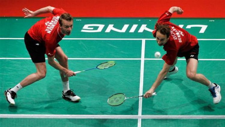 Mathias Boe/Carsten Mogensen saat melawan China di Piala Sudirman 2013. Copyright: © Najjua Zulkefli/Scanpix