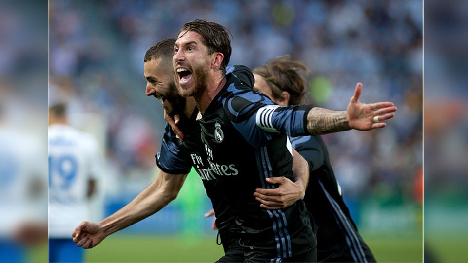 Real Madrid juara La Liga Spanyol 2016/17. Copyright: &copy; SERGIO CAMACHO/AFP/Getty Images